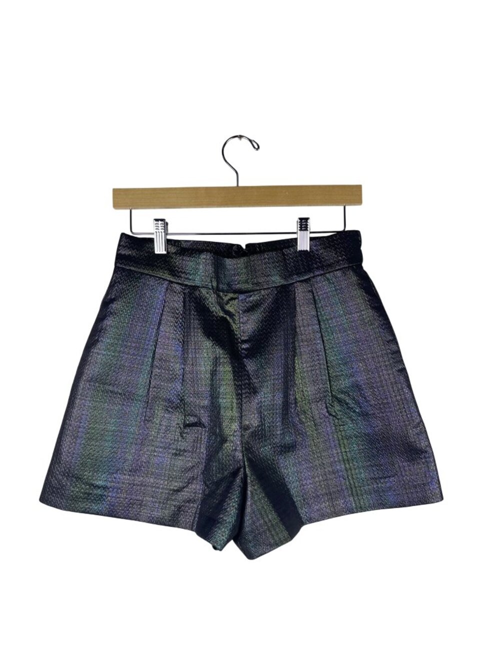 Anthropologie Hutch High-Waisted Shorts MP Medium Petite Black Iridescent Party